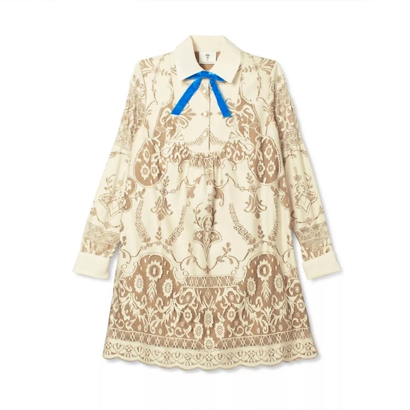 Anna Sui Collab Long Sleeve Lace Dress w/Ribbon Detail - Picture 5 of 6